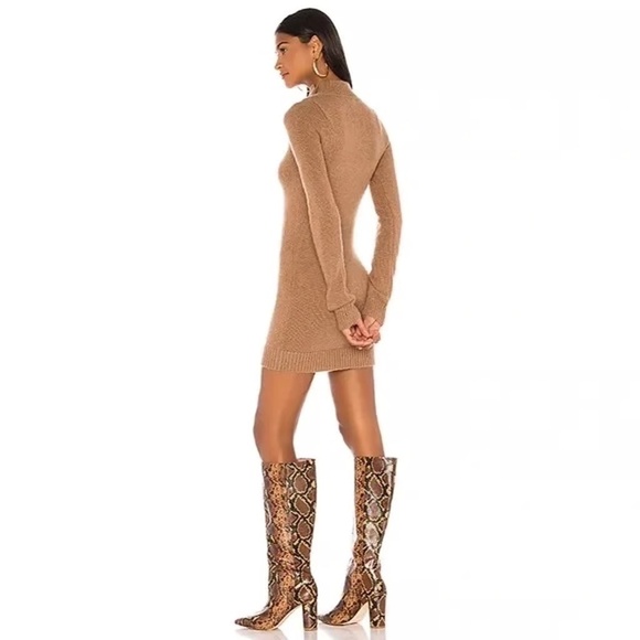 NWT LOVERS AND FRIENDS Anthea Sweater Dress in Camel - Picture 4 of 8